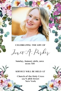 Floral and Eucalyptus Invite Announcement: Floral and Eucalyptus Invite Announcement