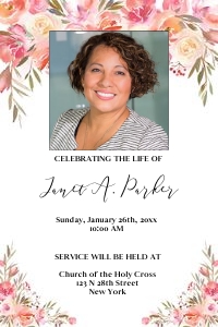 Soft Pink Floral Invite Announcement design preview