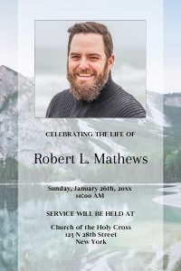 Peaceful Mountain Reflection Invite Announcement design preview