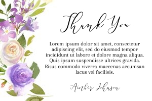 Soft Purple Thank You Card design preview