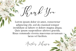 White Rose Thank You Card design preview