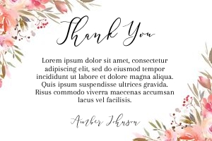 Soft Pink Thank You Card design preview