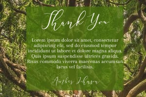 Forest Tree Thank You Card design preview