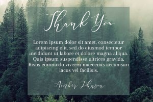 Green Forest Thank You Card design preview