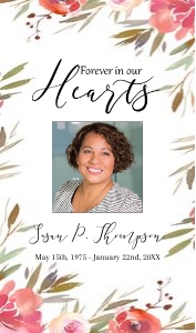 Soft Pink Floral Prayer Card design preview