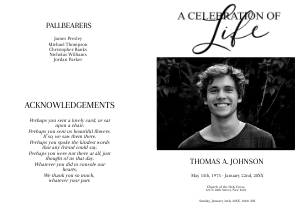 Simple Funeral Program design preview
