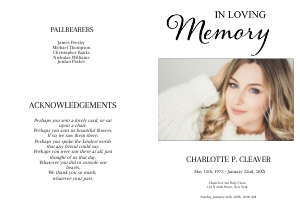 Classic Funeral Program design preview