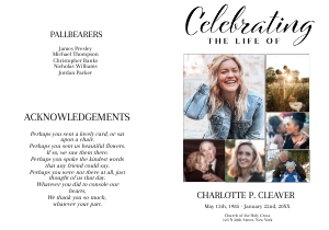 Collage Funeral Program Template design preview