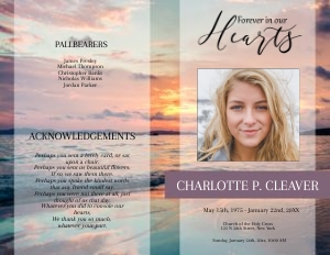 Beach Sunset Reflection 8 Page Program design preview