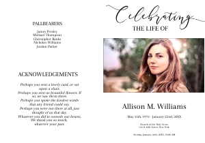 8 Page Classic Program design preview