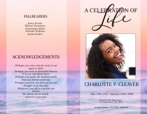 8 Page Ocean Sunset Program design preview