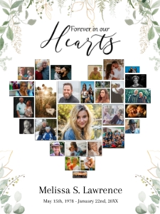 Heart Collage with Greenery & Gold design preview
