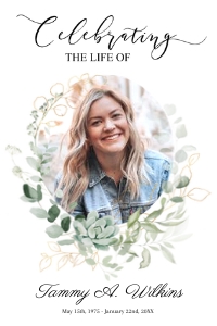 Greenery & Gold Welcome Poster Round Frame design preview