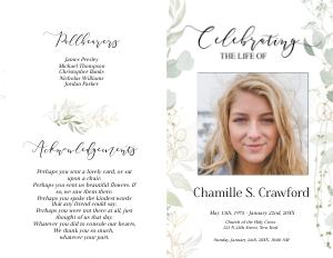 Greenery & Gold Program 8 page design preview