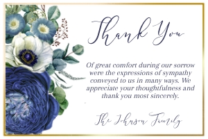 Blue Floral Thank You Cards design preview