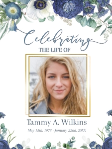 Blue Floral Welcome Sign design preview