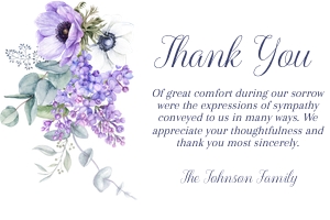 Lilac Thank You Cards design preview