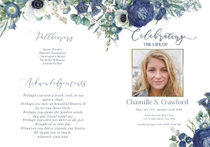 Blue Floral Program design preview
