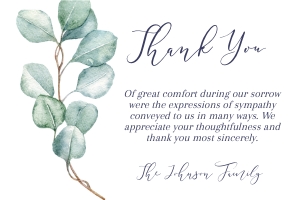 Eucalyptus Thank You Cards design preview