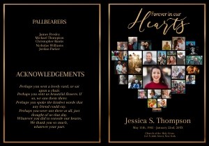 Black and Gold Heart Collage Program 8-Page design preview