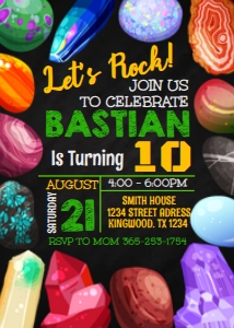 Geology Birthday Invitation Black design preview