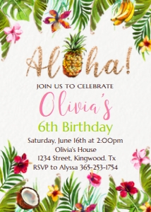 Aloha Birthday Invitation design preview