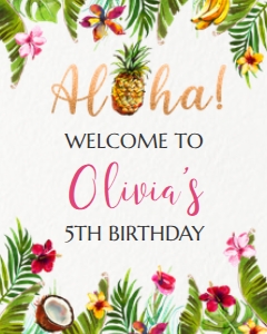 Aloha Welcome Sign 16x20: Aloha Welcome Sign