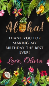 Aloha Thank You Tag Chalkboard: Aloha Thank You Tag Chalkboard