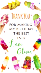 Ice Cream Thank You Tag design preview