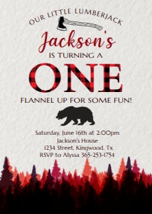 Lumberjack Birthday Invitation design preview
