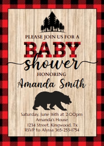 Lumberjack Baby Shower Invitation: Lumberjack Baby Shower Invitations