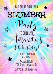 Slumber Invitation design preview