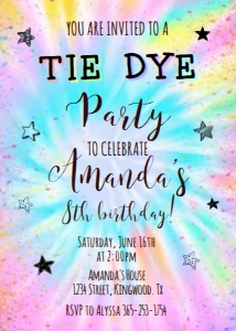 Tie Dye Invitation design preview