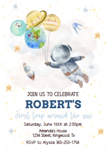 Space Birthday Invitatio design preview