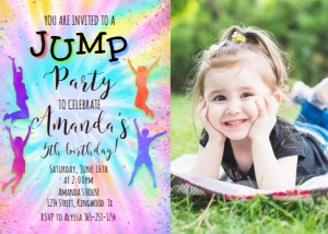 Jump Birthday Invitation with Photo: Jump Birthday Invitation with Photo