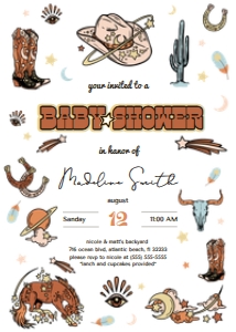 Cowboy Baby Shower Invitation: Сowboy Baby Shower(Diaper Raffle)