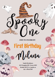 Halloween first birthday invitation: Halloween first birthday invitation