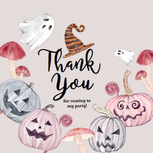 Halloween Birthday Circle Thank You Tag design preview