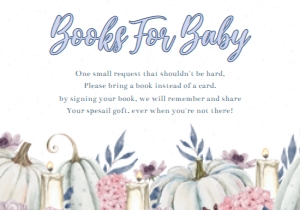 Pumpkin Baby Shower Books For Baby Card: Pumpkin Baby Shower Invitation Set Boy