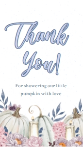 Pumpkin Boy Baby Shower Thank You Tag: Pumpkin Boy Baby Shower Thank You Tag