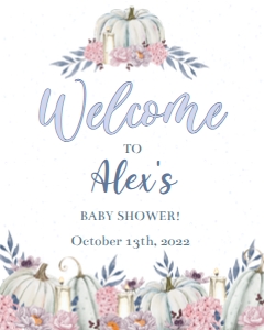 Pumpkin Boy Baby Shower Welcome Sign 16*20 design preview