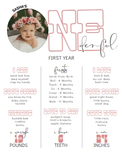 First birthday milestone sign 14 16*20: First birthday milestone sign 14 16*20