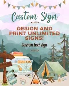 Happy Camper Birthday Custom sign design preview