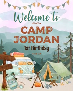 One Happy Camper Welcome Sign(16x20) design preview
