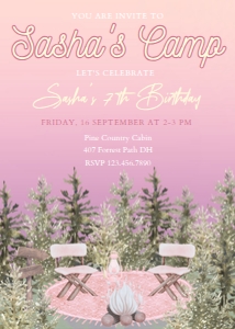 Girl Camping Invitation 2: Girl Camping Invitation 2