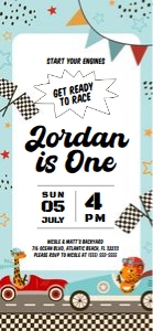 Race Car Birthday Invitation Electronic: Race Car Birthday Invitation Electronic