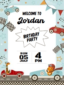 Race Car Welcome Sign design preview