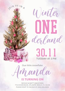 Winter Onederland Invitation Girl: Winter Onederland Invitation Girl