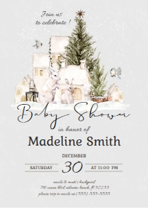 Winter Baby Shower Invitation: Winter Baby Shower Invitation Set