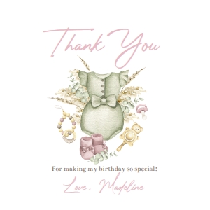 Boho Girl Baby Shower Circle Thank You Tag: Boho Girl Baby Shower Bundle